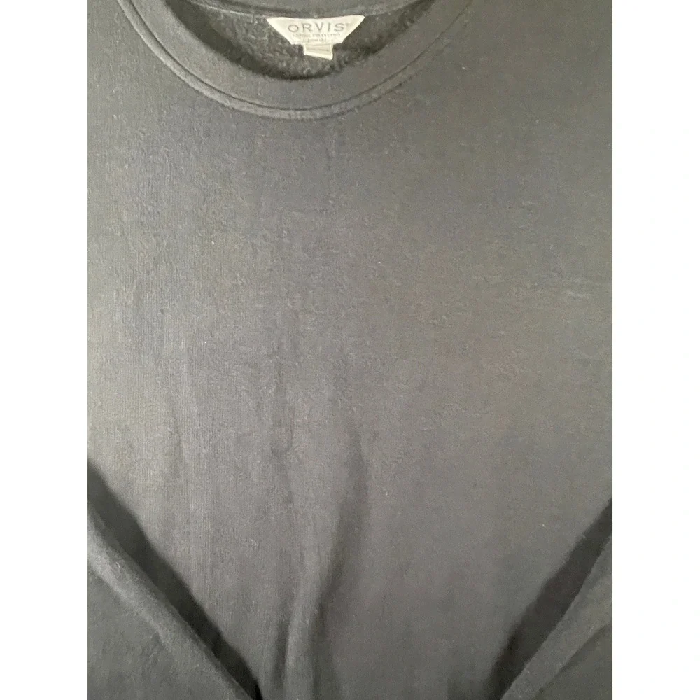 Orvis Classic‎ Collection Mens XXL Black Crewneck Sweatshirt Fleece Pullover